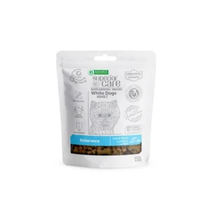 Nature's Protection Superior care White Dogs Endurance with Insects and Rice Adult All breeds, tilskuddsfôr – snacks som støtter utholdenhet med insekter og ris for voksne hunder av alle raser med hvit pels, 150 g