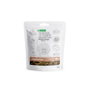 Nature's Protection Superior care White Dogs Intestinal Care med hvit fisk og ris Voksen Alle raser, tilleggsfôr - snacks for tarmhelse med hvit fisk og ris for voksne hunder av alle raser med hvit pels, 150 g