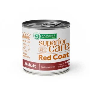 NATURENS BESKYTTELSE SUPERIOR CARE Red Coat Alle raser Voksen Laks og tunfisk, suppe for hunder med laks og tunfisk, 140 ml