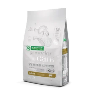 Nature's Protection Superior Care White Dogs Lamb Adult Små og minihunder 4 kg, tørrfôr til voksne, små og minihunder med hvit pels, med lam