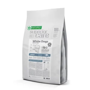 Nature's Protection Superior Care White Dogs Grain Free Hvit fisk Voksne store raser 10 kg, tørrfôr uten korn til voksne hunder av store raser STORE FRÅKORN