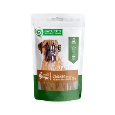 Nature’s Protection snack for hunder kyllingstrimler med sesam, 75 g