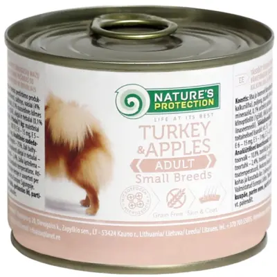 Nature’s Protection Adult Hundemat for Små Raser med Kalkun og Eple, 200 g