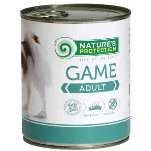 NATURE'S PROTECTION Dog Adult Game Hermetikk til voksne hunder med vilt, 800 g