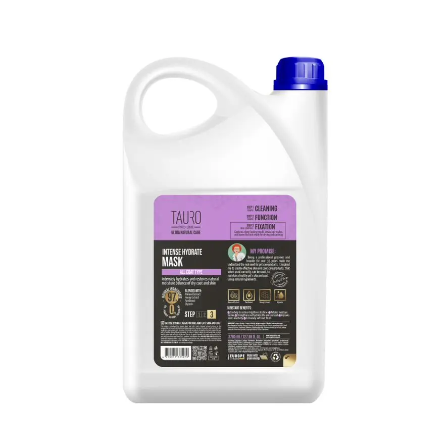 TAURO PRO LINE Ultra Natural Care Intense Hydrate maske for hunder og katter,3785ml