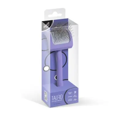 TAURO PRO LINE trebørste, buet, rektangulær, lilla, 25 mm pigger, M (9,6 x 19,0 cm)