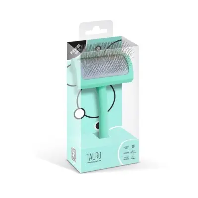 Tauro Pro Line trebørste, buet, rektangulær, mintgrønn, 25 mm pigger, M (9,6 x 19,0 cm)