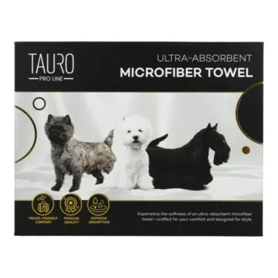 TAURO PRO LINE mikrofiberhåndkle med terriere, høy absorberingsevne, 80 x 160 cm