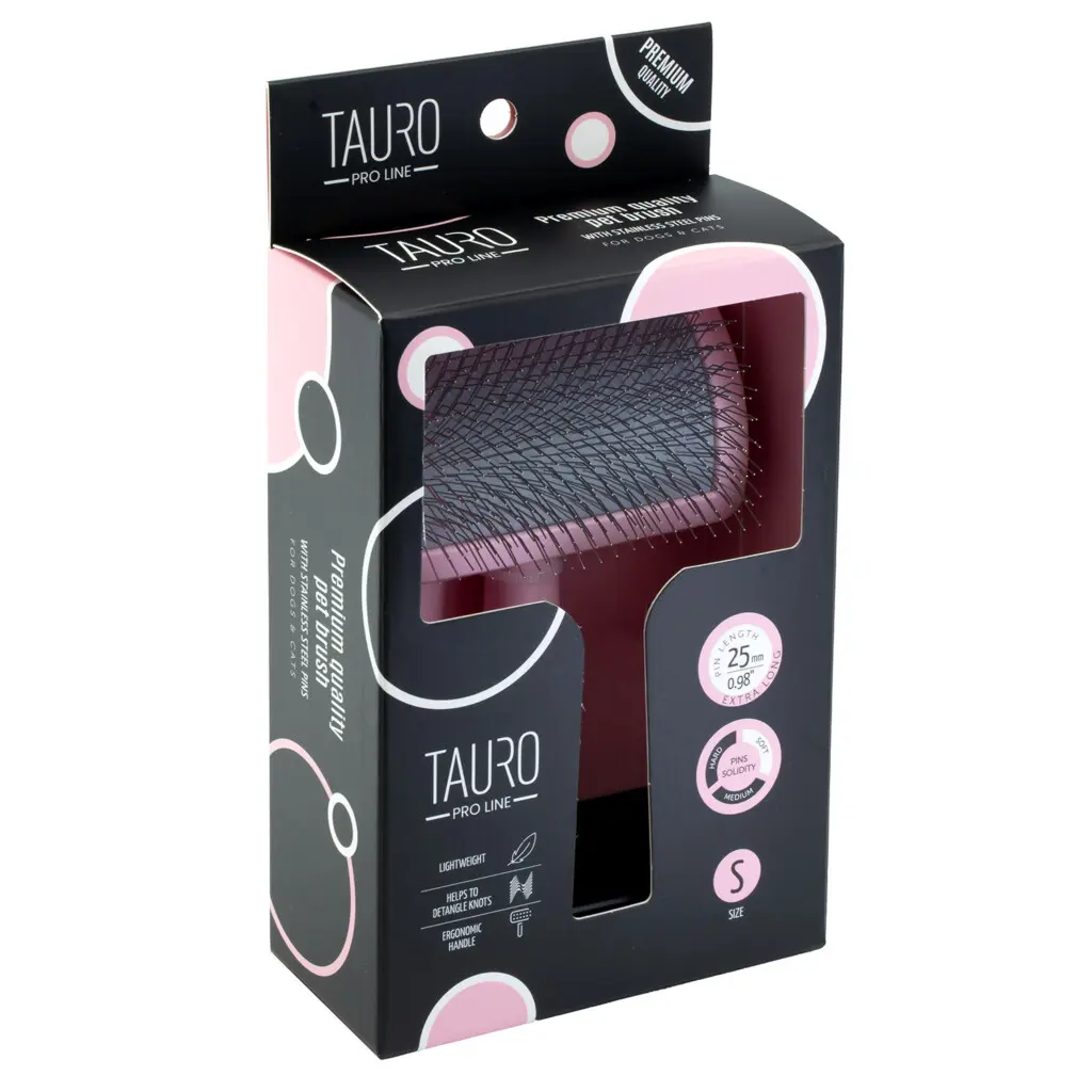 TAURO PRO LINE ROYAL børste i plast til hunder og katter, rosa