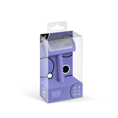 Tauro Pro Line trebørste, buet, rektangulær, lilla, 25 mm pigger, M (9,6 x 19,0 cm)